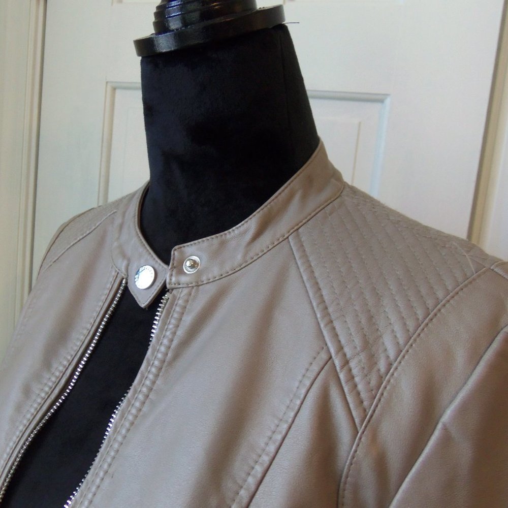 Express Faux Leather Jacket Snap Collar sz S - Picture 6 of 12